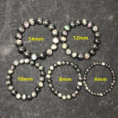 China Europe Rainbow Obsidian Round 6 Beads Bracelet Natural Colorful Bead 14mm Beading Obsidian Jewelry 8 10 12 Bracelets for sale