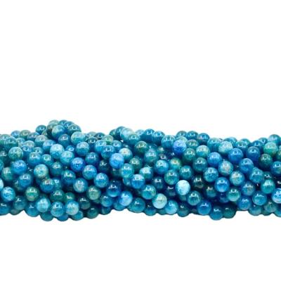 China CLASSIC Blue Apatite Round Beads 6mm Necklace Jewelry Wholesale Natural Stone For Man Women Blue Apatite Jewelry for sale