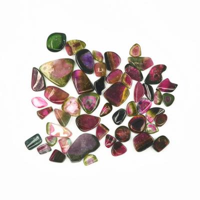 China Wholesale Environmental Friendly Natural Stone Cabochon Watermelon Jewelry Loose Gemstone Tourmaline For DIY Handmade for sale