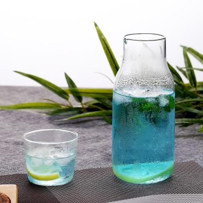 China Wholesale Single Layer Glass Stocked Cup 300ml 600ml Water Pitcher With Cup Set for sale