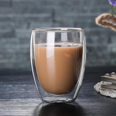 China Wholesale 350ml Modern Double Wall Cup Good Quality Glass Transparent Coffee Mugs for sale