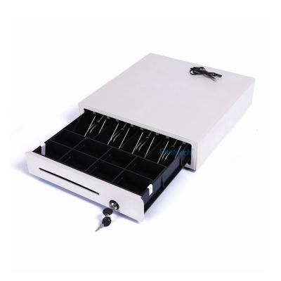 China POS Systems Restaurant Tablet Cash Register Safe Ordering Holder with 58mm Receipt Printer White Cash Drawer for sale