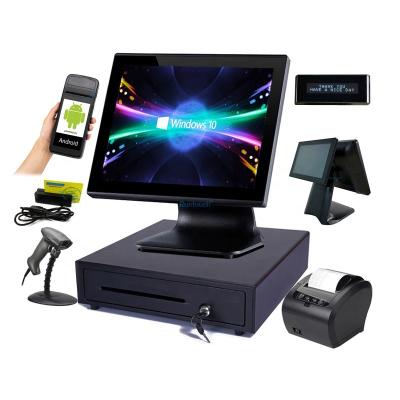 China POS system ready to ship factory price desktop epos all in one POS system cash register with customer display for sale