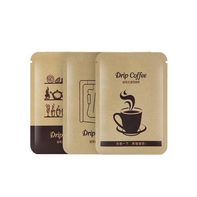 China Wholesale Custom Barrier Printing Kraft Foil Coffee Tea Bag Pouch 3-Side Seal Packaging Bag for sale