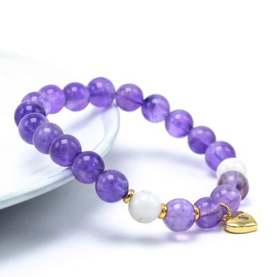 China 2021 FASHIONABLE custom beaded bracelets relations amethyst bracelets with charm customized 2022 for sale