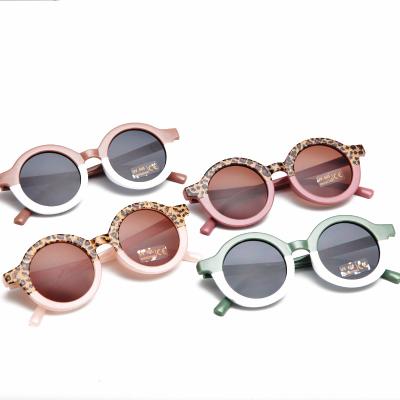 China Fashion Sunglasses 2021 New Double Color Shades Round Cute Children's Sunglasses Children's Sunglasses For Girls And Boys for sale