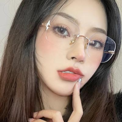 China Other Candy Colored Women Transparent Rectangular Rimless Sunglasses 2021 dropshopping 2021 for sale