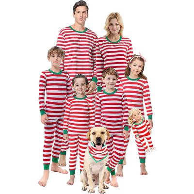 China JY-8010 Hot Sale Breathable Striped Family Christmas Pajamas Matching Christmas Pajamas For Family 2021 Family Christmas Pajamas for sale