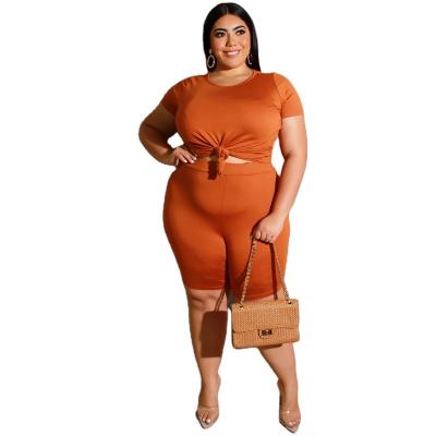 China JY-20705 5Xl 2020 breathable summer on sale clothes women 9 colors short pants plus size two piece set for sale