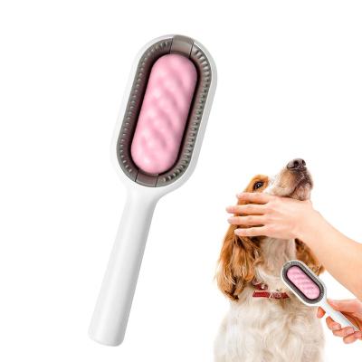 China Durable Easy To Use Cat Hair Removal Shedding Silicone Rubber Dog Massage Grooming Comb 4 Sustainable Uses Modes With Wet Towel for sale