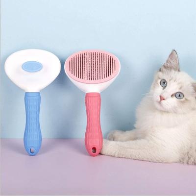 China Durable Dog Stainless Steel Comfortable Needle Massage Cat Hair Removal Shedding Grooming Detangling Non-Slip Comb for sale