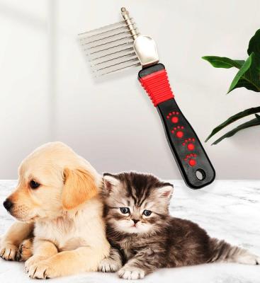 China Sustainable Stainless Steel Needle Dog Cat Hair Removal Shedding Grooming Detangling Comb for sale