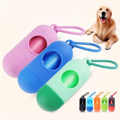 China Sustainable Portable Bullet Type Snap Hook Dog Craps Poop Bag Holder Waste Dispenser For Outdoor Travel for sale