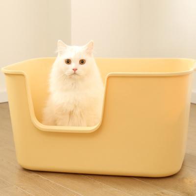 China Plastic/Open Style/Large Large Multi Color Pet Cat Shit Poop Toilet Litter Box Large/Multi Color Plastic Open Style With Scoop for sale