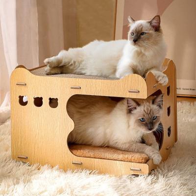 China Removable Stable Woodiness Hot Sale Easy Installation Spliceable Two Layers Scratch Resistance Pet Cat Nest Removable Stable for sale