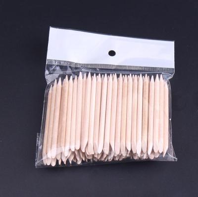 China Manicure Care Double Ended Wood Nail Art Sticks Manicure Nail Art Pedicure Tools Cuticle Orange Wood Supplier for sale