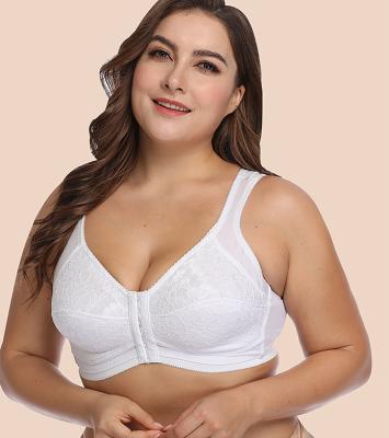 China Daily Pump Underwear Unadjusted Straps Button Front Open Bra White Bra Sizes Large Plus Size Bra For Women for sale