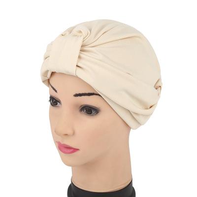 China LSY384 turban top cotton hijab skin-friendly turban design fashionable muslim elastic thin hijab hat for sale