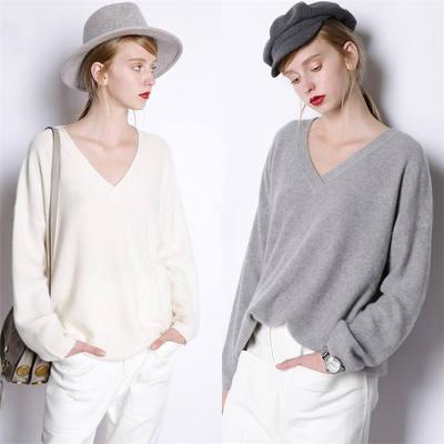 China CYX 203 custom anti-pilling knit v-neck cashmere wool women wholesale fancy sweater for sale