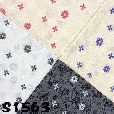 China S1563 breathable cotton, polyester scorching bottom fabric with embroidery and digital printing technology can be used as garments and skirts. for sale