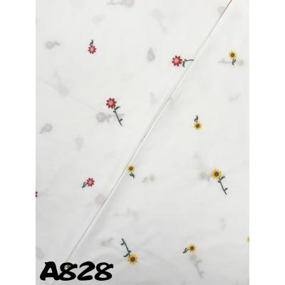 China A828 breathable, polyester cotton embroidered fabric for garments and skirts. for sale