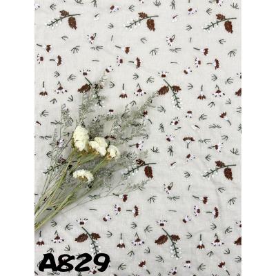 China A829 breathable, embroidered cotton and hemp fabrics for garments and bags. for sale