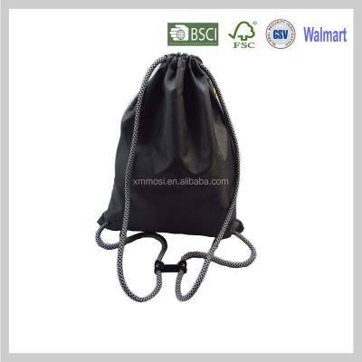 China Gray Custom Cheap Polyester Drawstring Sports Backpack Folding Bag for sale