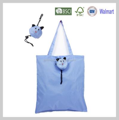 China Folding Line Waterproof Polyester Pouch Tote Shop Collapsible Drawstring Bag For Easy Care for sale