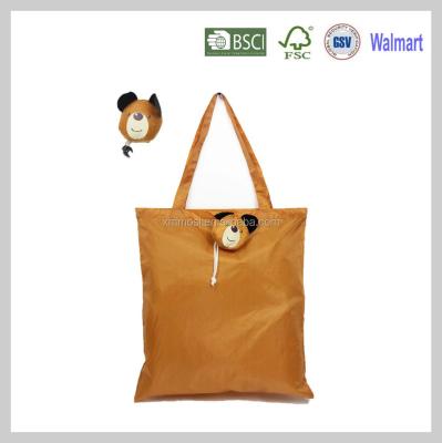 China Folding dog drawstring bag pouch polyester packing polyester eco foldable bag for promotion for sale