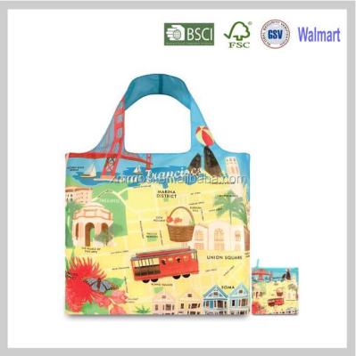 China Wholesale Polyester Foldable Bags Women Tote Shoulder Gift Shopping Bag for sale