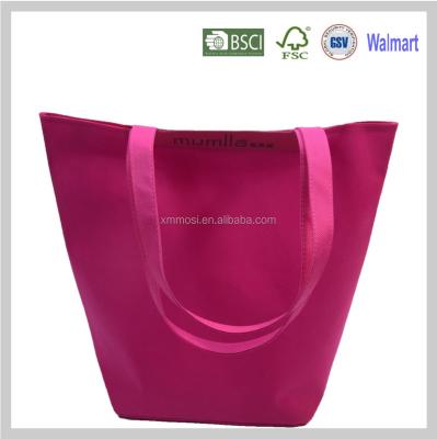 China Pink Color Handled Reusable Non Woven Shopping Bag For Woman for sale