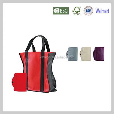 China Handled Bag Promotional Folding Non Woven Shopping Bag For Supermarket for sale