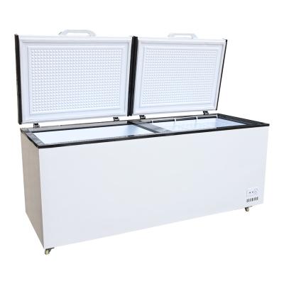 China Factory Price Hot Selling Single-temperature Top Two Door Stainless Horizontal Freezer For Supermarkets for sale