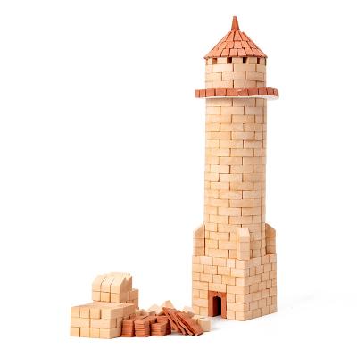 China Galata Eco-friendly Material Tower Ceramic Tiles Kit Ceramic Watchtower and Building Construction Real Gypsum Brick Plaster Mini Bricks for sale