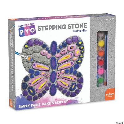 China Funny Educational Toy DIY Painting Progress Pebble Stone Craft Set Wrapping Paper Butterfly Stone for sale