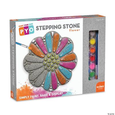 China Funny Educational Toy Custom Outdoor Flower Painting Craft Set Resin Garden Stepping Stones for sale