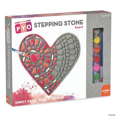 China Children's Painting Toys Stepping Cobblestone Heart Shaped Stone Craft Set DIY Painting Toy Gift Garden Decoration Stone for sale