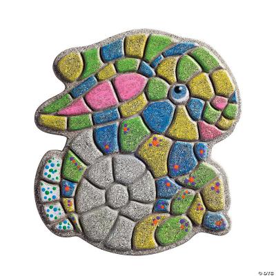 China Children's painting Toys Cheap Rabbit Shaped Stepping Stones Garden Decoration Items Cement Material for sale