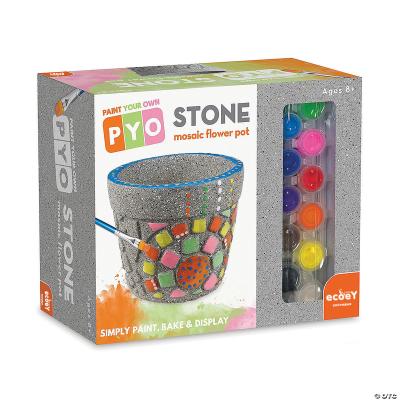 China Children's Toys Paint Your Own Stone Flower Pot For Kids Craft Kit Hand Drawn Plant Pot Homemade Exquisite Flower Pots for sale