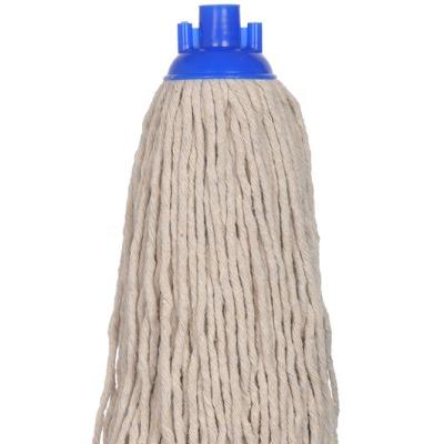 China Viable Round Floor Mop Head Cleaning Cotton And Polyester Wipe Head Industrial Cut End for sale