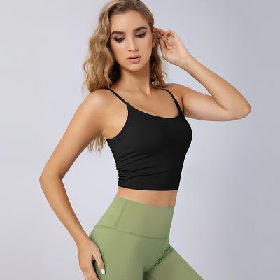 China Breathable U Shaped Support Quick Dry Popular Yoga Sports Bras Multi Colors Spaghetti Strap Custom Sports Bra for sale