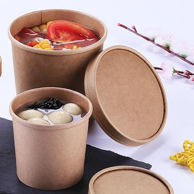 China Waterproof Custom Kraft Paper Bowl For Soup With Logo for sale