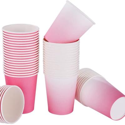 China Recyclable pink paper cup with print logo for sale