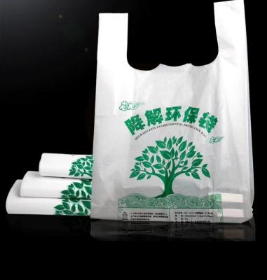 China White Or Colored Disposable 100% Biodegradable Plastic T-Shirt Bags, Customized Printing Logo Vest Handle Bags With Side Gusset for sale