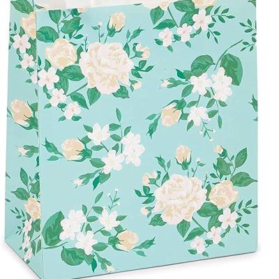 China Beautiful Recycled Materials Fancy Paper Gift Bags With Handle For Flower for sale