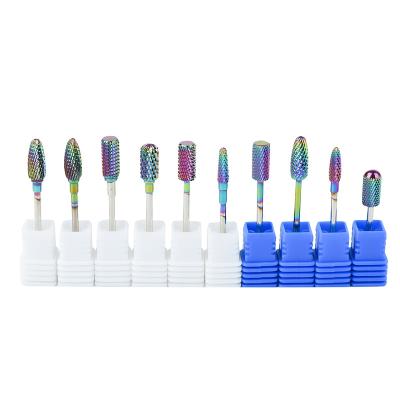 China Lightweight Amazon 2022 Tending Carbide Nail Rainbow Coating Tungsten Nail Drill Bit Bit for sale