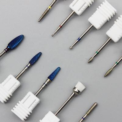 China Lightweight Professional Tungsten Carbide Gold Rainbow 5 in 1 Big Barrel Safety Bit for Nail Art Drill Machine Manicure Nail Drill Bit for sale