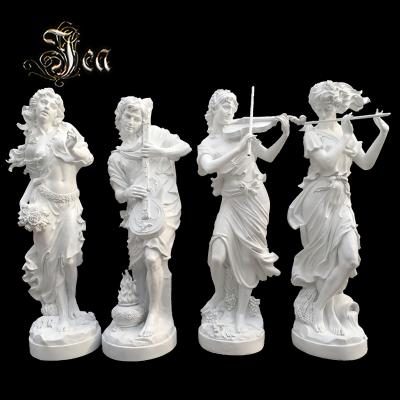 China Europe Four Seasons Fair White Statue Custom Fiberglass Sculpture Made Sculpture for sale