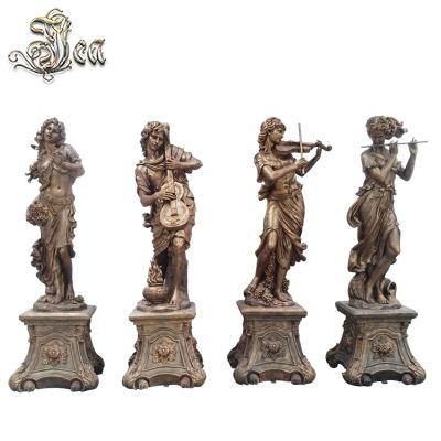 China Custom Life Size Fair Four Seasons Fiberglass Sculpture Lady Statue From Europe for sale