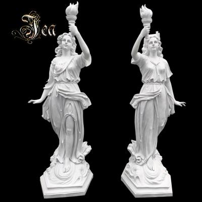 China Life Size White Western Goddess Custom Fiberglass Sculpture From Europe for sale